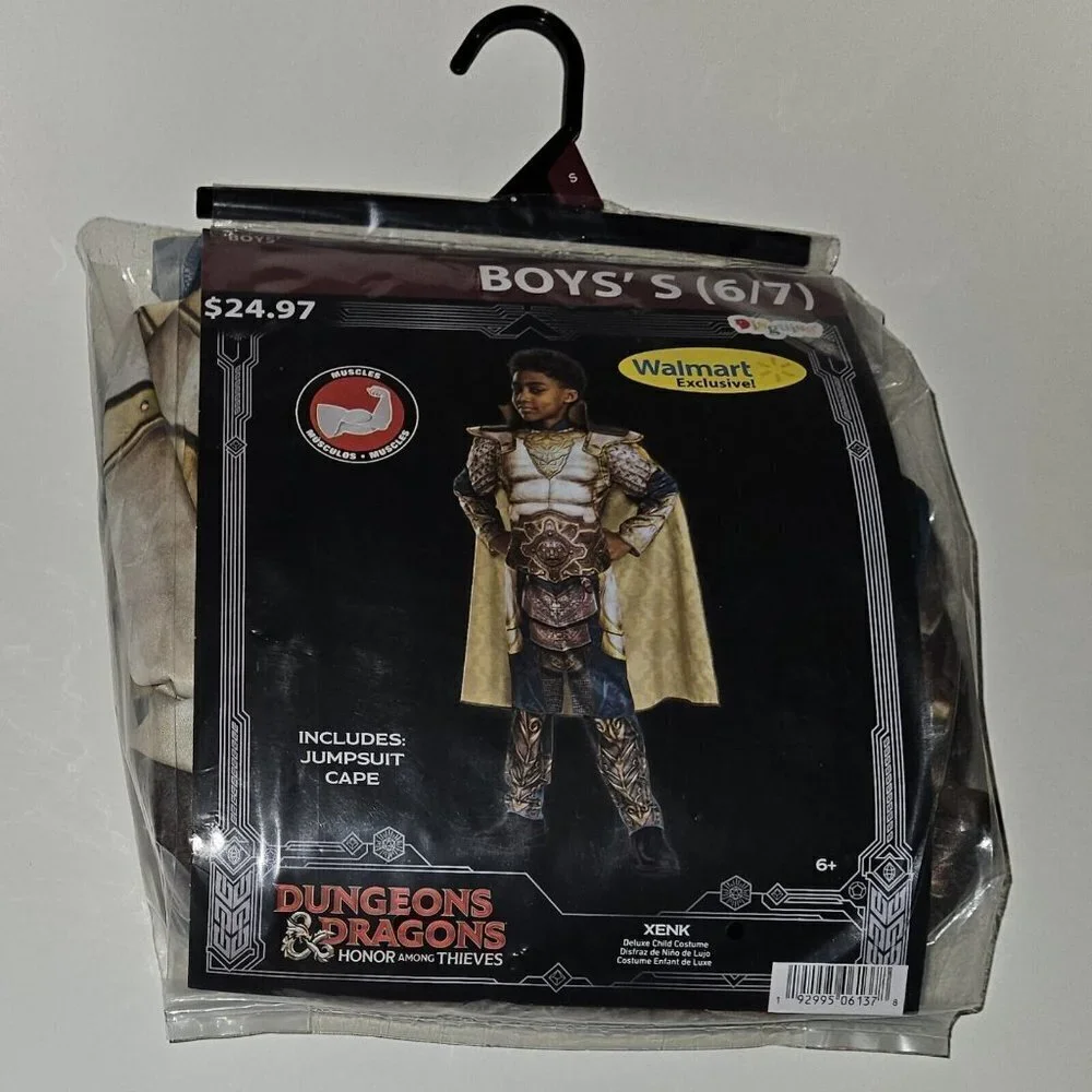 NEW Xenk Dungeons & Dragons Halloween Costume Boys Small 6/7 Jumpsuit Cape